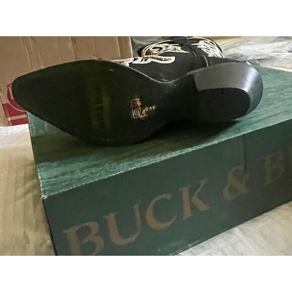 Buck & Brana “Ginger Florida” Black Embroidered Western Boots – Size 8 NEW - Picture 14 of 16